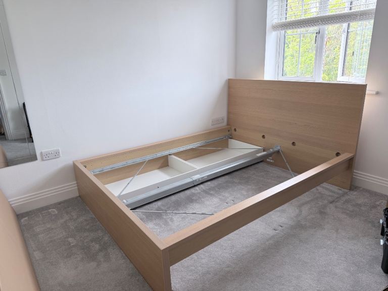 Ikea Malm Kingsize Bed with slats and four drawers