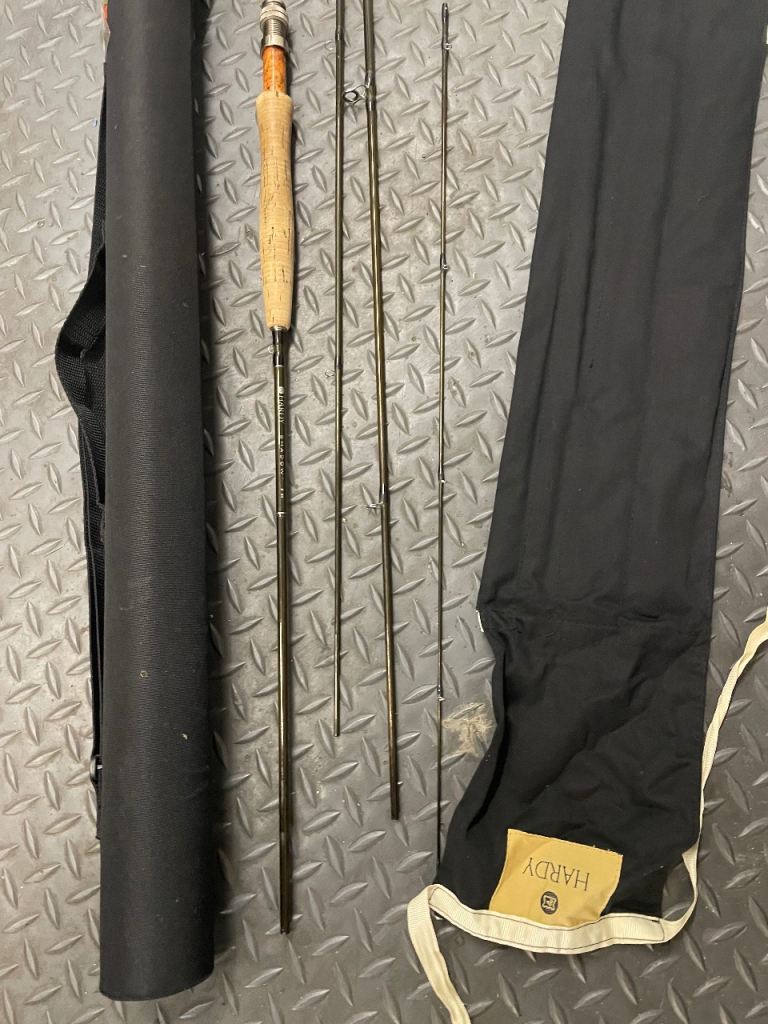 Hardy Fishing 8 foot  Rod with Case and Bag – Good Condition