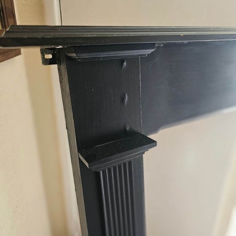 Black Wooden Fire Surround / Mantelpiece – Good Condition