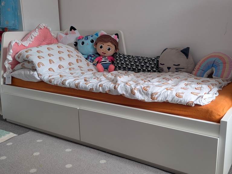 IKEA Flekke White Day Bed Frame – Two Handy Storage Drawers, Wood