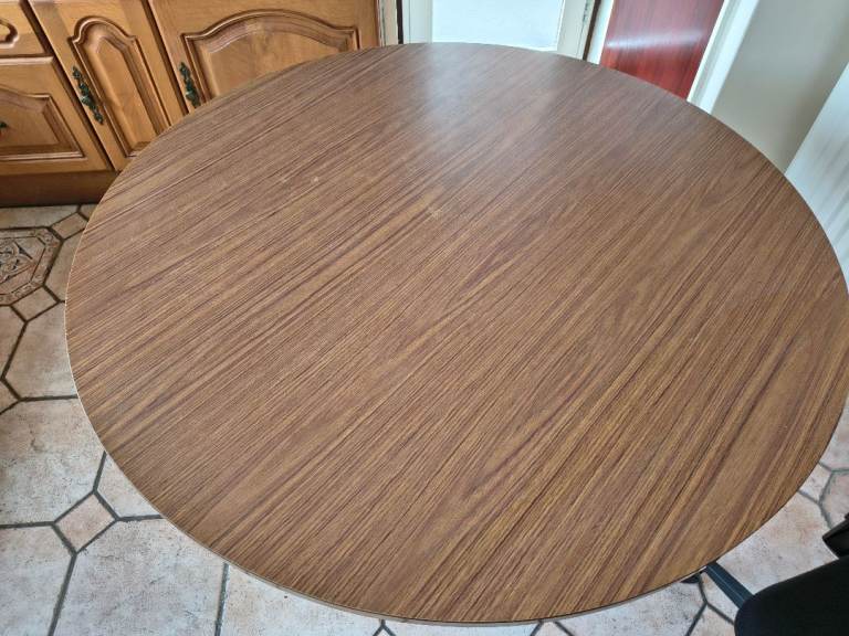 Round Wood Effect Dining Table 