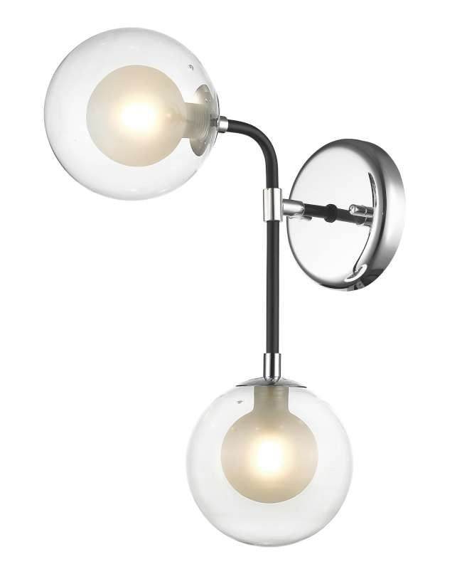 2 New Canora Grey Impex Remy Wall Light Scones Chrome/Matt Black finish