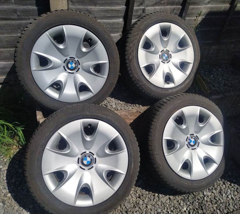 4x BMW Wheels Excellent Winter Tyres 195 55 16 Goodyear UltraGrip 7 Spare