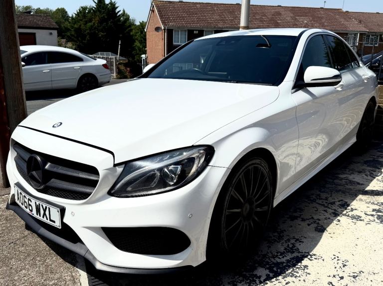 **Spares or Repairs** 2016 66 Mercedes C220d AMG Line White Saloon Manual 