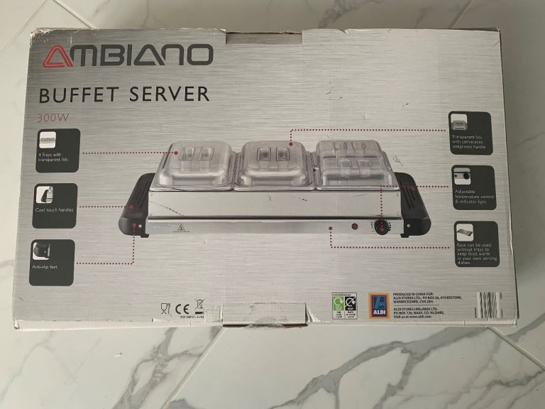 BUFFET SERVER AMBIANO 300w - Warming Tray - 4 Sections- Electric. New - never used