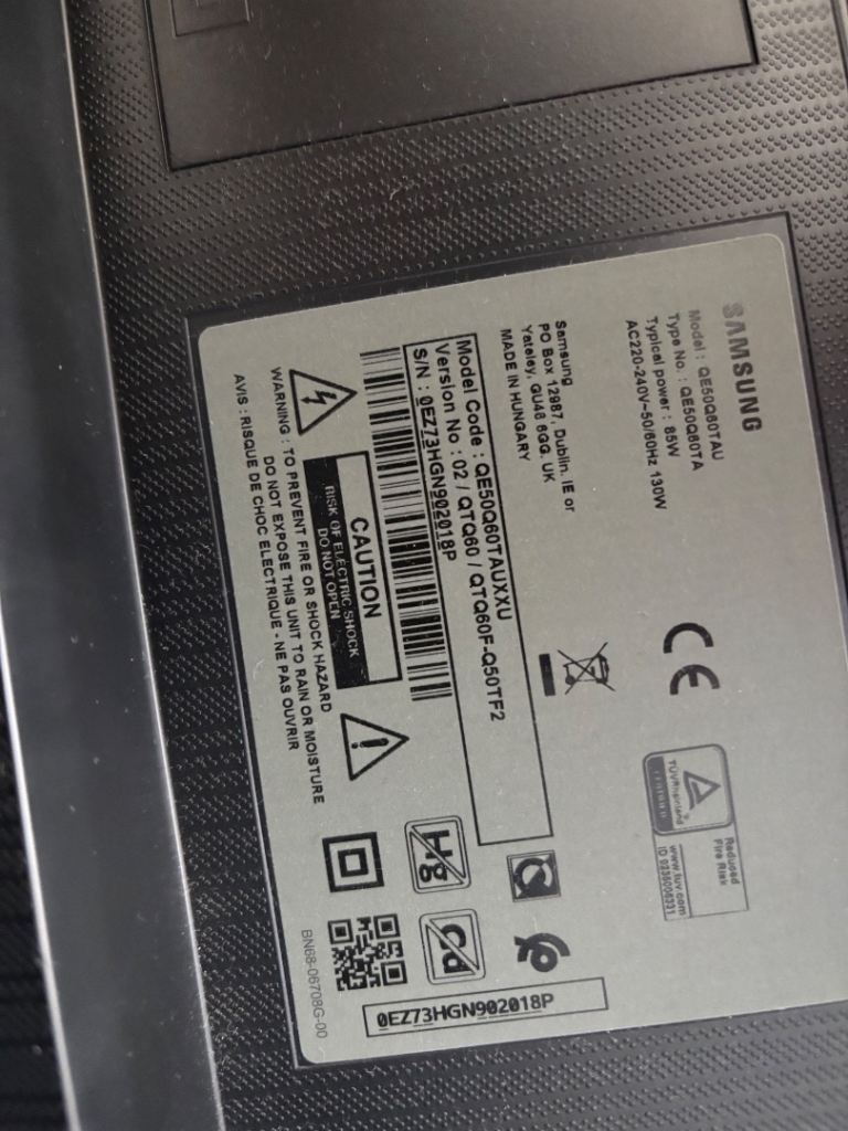 Samsung 50" QLED Smart TV (QE50Q60TAUXXU) 