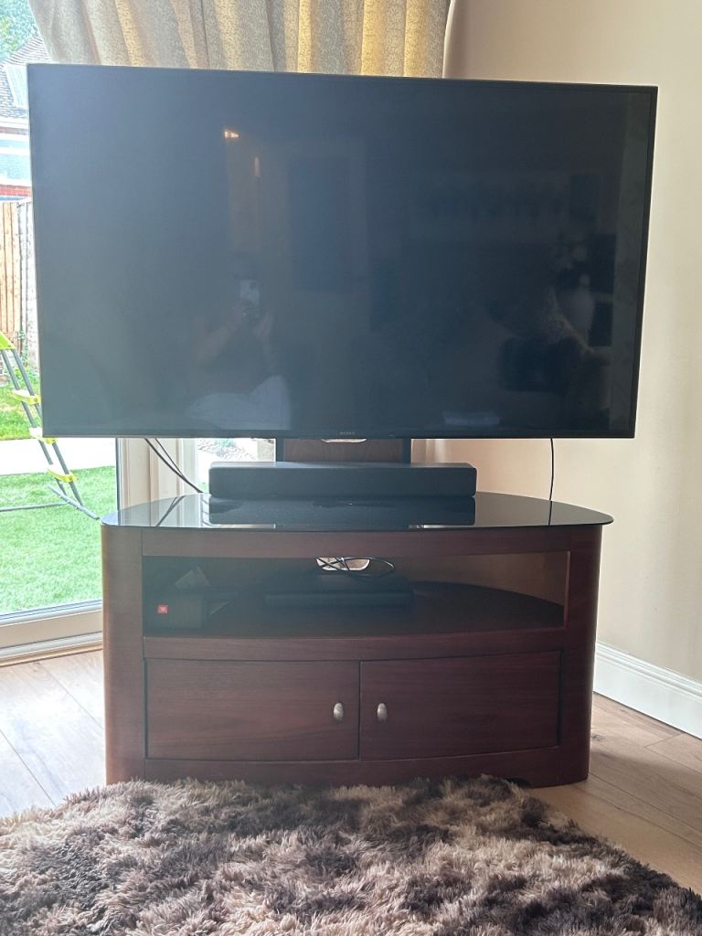 55inch TV and walnut stand