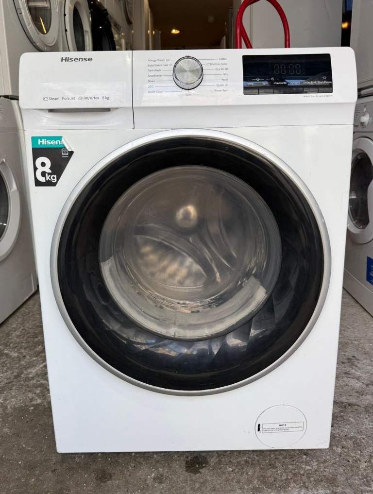 Hisense 8kg 1400 rpm White Colour Digital Washing Machine With Free Delivery 