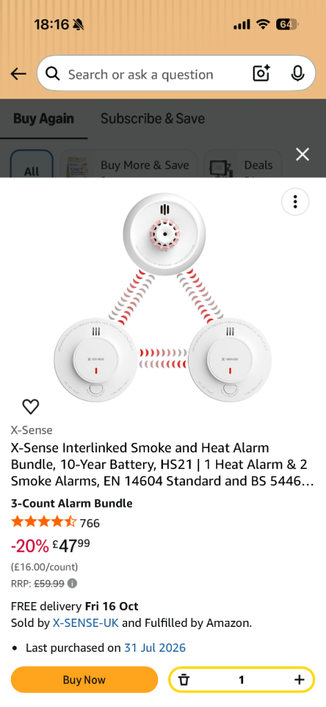 Smoke and heat alarm