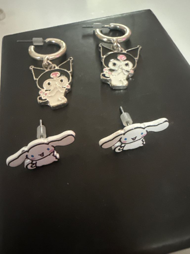 New Sanrio Kuromi & Cinnamoroll Earrings – Stud & Hoop Styles