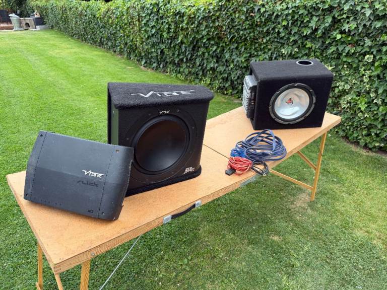 Vibe and Kenwood car audio bundle - Retro Subs & Amps