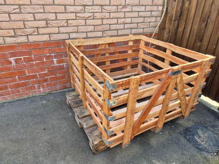 Wooden crate box raised planter potential