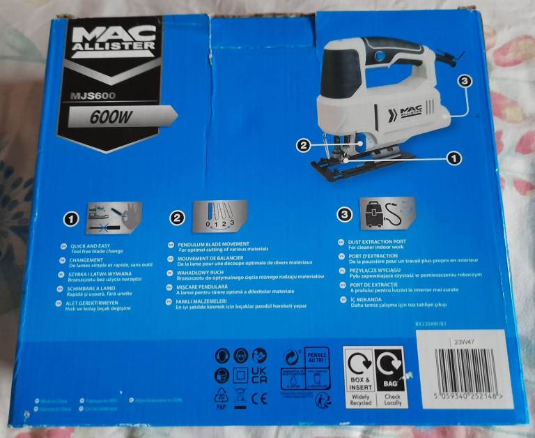 Mac Allister MJS600 600W Jigsaw - Excellent Condition