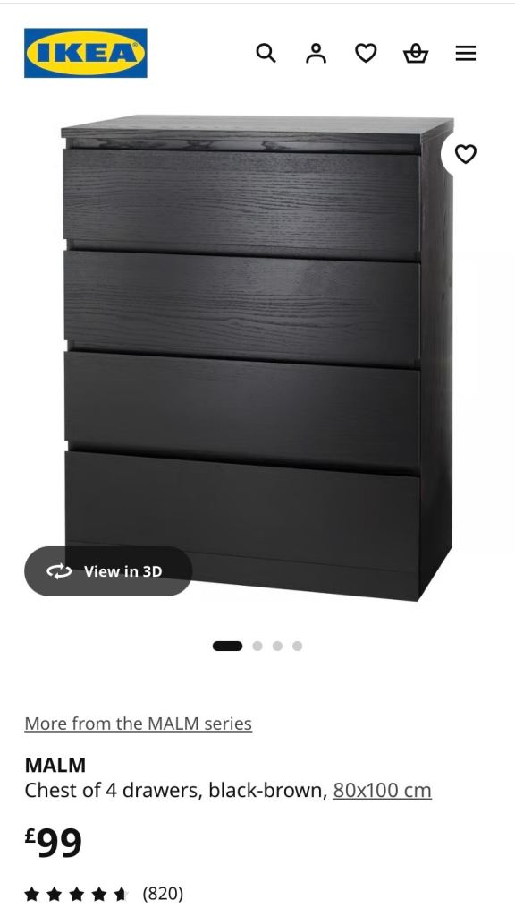 IKEA MALM DRAWERS FOR SALE USED BUT GOOD STURDY CONDITION