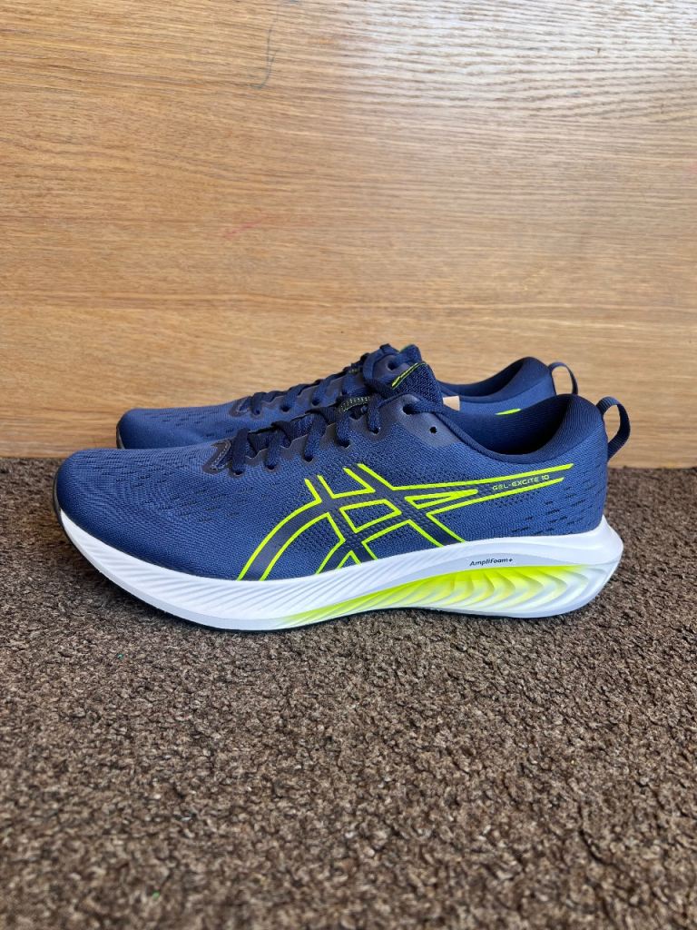 ASICS Gel-Excite 10 Trainers Blue Yellow UK 9.5 EU 44 Running Shoes New