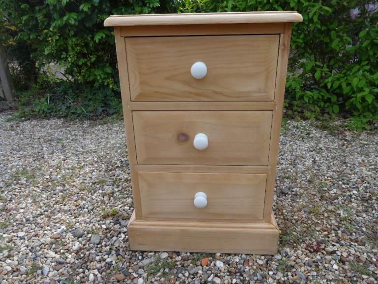 SOLID PINE BEDSIDE CABINET x1 ~~~SANDED AND WAXED ~~