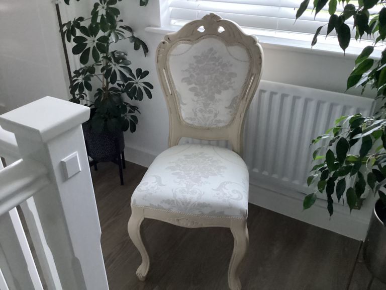 Shabby chic bedroom on chair