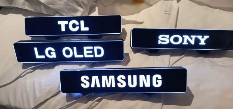 Customised LED light (usb powered) for tv shop. Other designs available for other uses