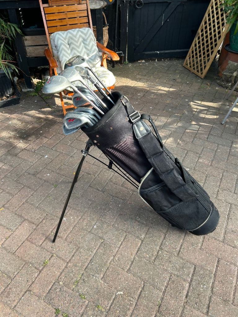 Men’s Golf Clubs Ideal Starter Set Driver 3-5 Wood 3-9 irons Sw Pw Putter Stand Bag