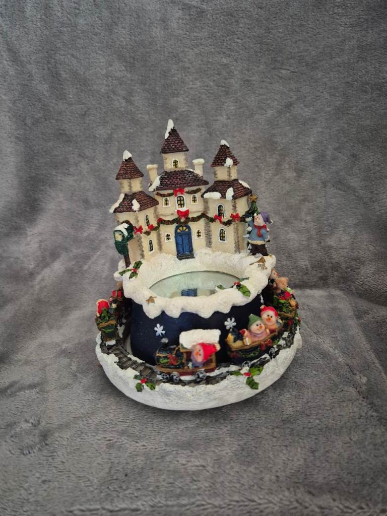 Christmas Animated Windup Musical Ornament with Revolving Base