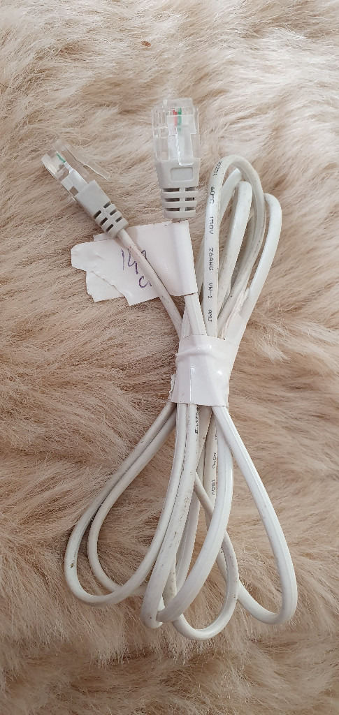 under 1.5m white RJ11 Male to Plug Cable Router Modem Lead Broadband Filter Phone ADSL Fax