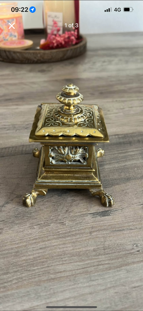 image for Victorian Brass Inkwell
