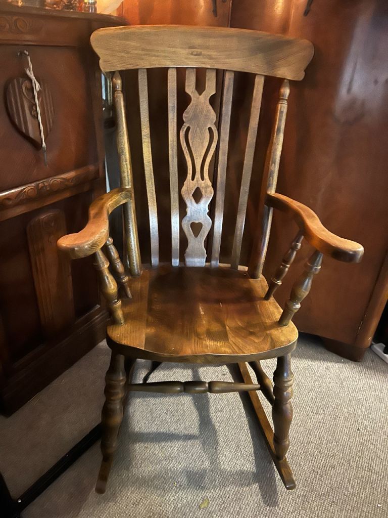 Farmhouse Antique Spindle Rocking Chair