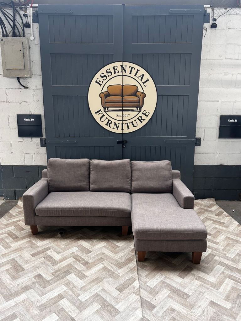 Grey Dwell L shape sofa, FREE DELIVERY 