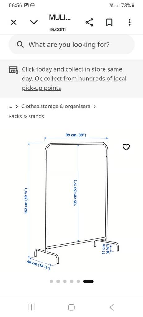 IKEA MULIG Clothes Rack – White, As Good As New