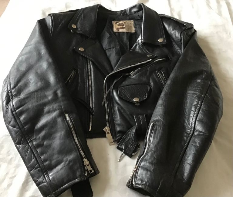  Vintage Ladies Motorbike/motorcycle Fashion Leather Jacket Size 12/14
