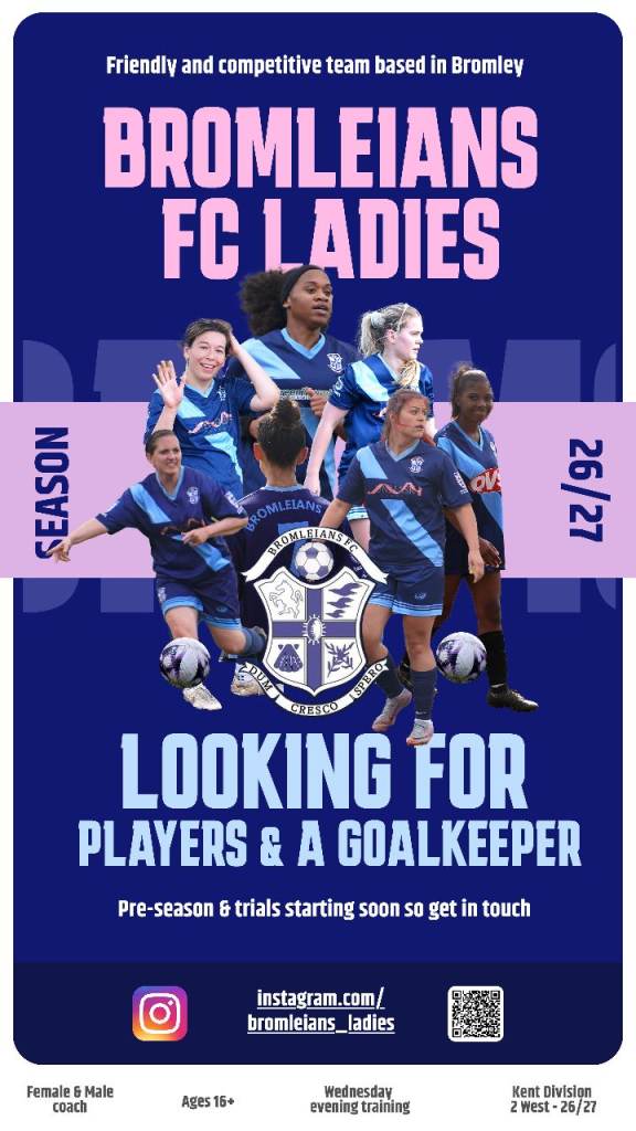 Ladies football team in Bromley looking for players
