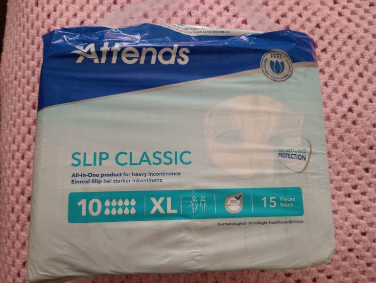 House clearance! NEW Pack of 15 Attends Slip Classic 10 size XL Disposable Adult Nappies