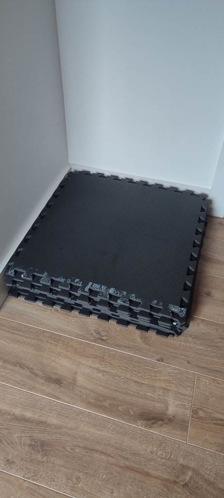 10 x Puzzle Exercise Gym Mat Foam Interlocking Tiles, Black