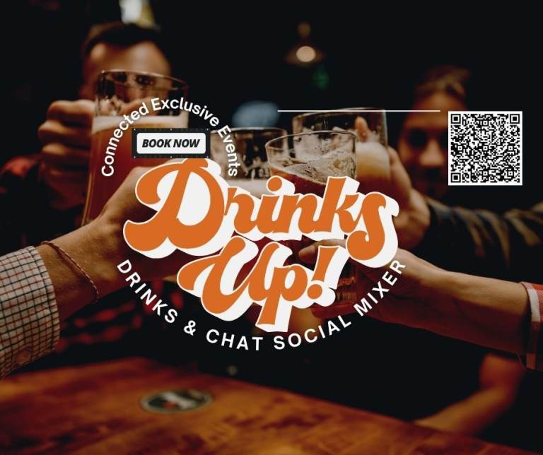 Drinks Up! Connected Exclusive Events Drinks & Chat Social Mixer-Sunday, 26 April @ 4pm-6pm, Sutton