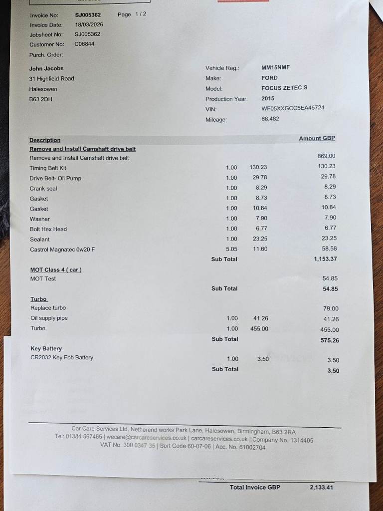 Ford, FOCUS, Hatchback, 2015, Manual, 999 (cc), 5 doors