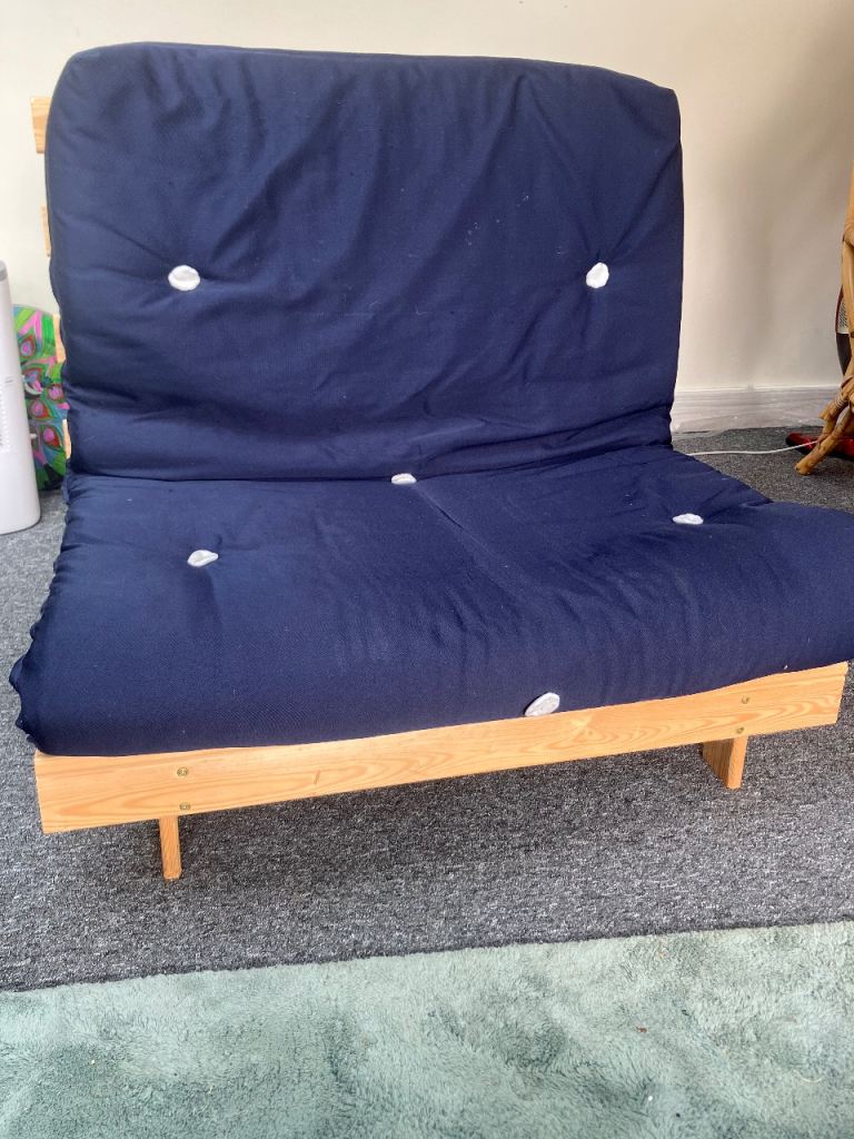 Navy Futon Sofa / Bed 