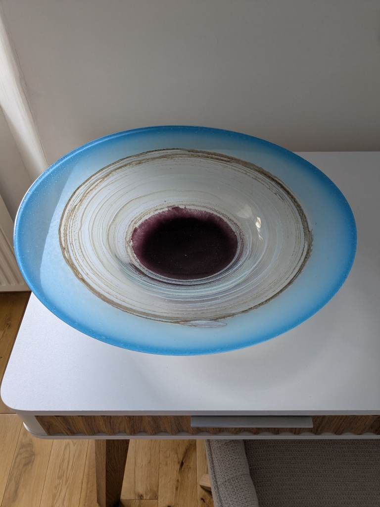 Beautiful multicoloured glass dish