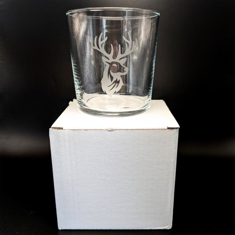 Stag Mixer Whiskey Glass Engraved Comes Gift Boxed