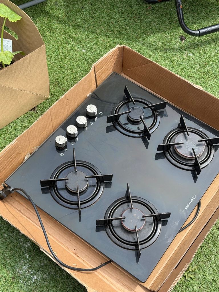 Electrolux Black Glass Gas Hob