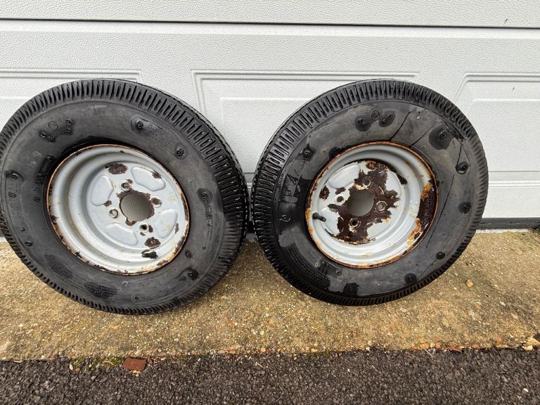 Trailer wheels 2 off - 5.00-10, 4 ply, 4 on 4" PCD wheel assembly