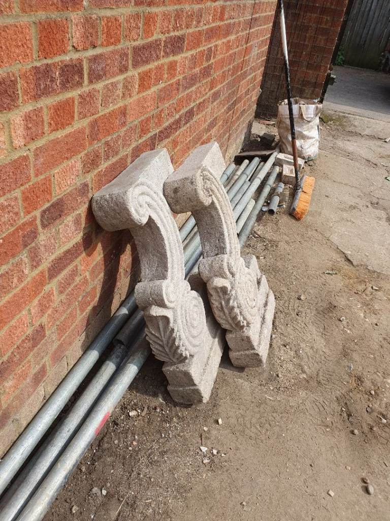 Pair of Stone Garden bench legs