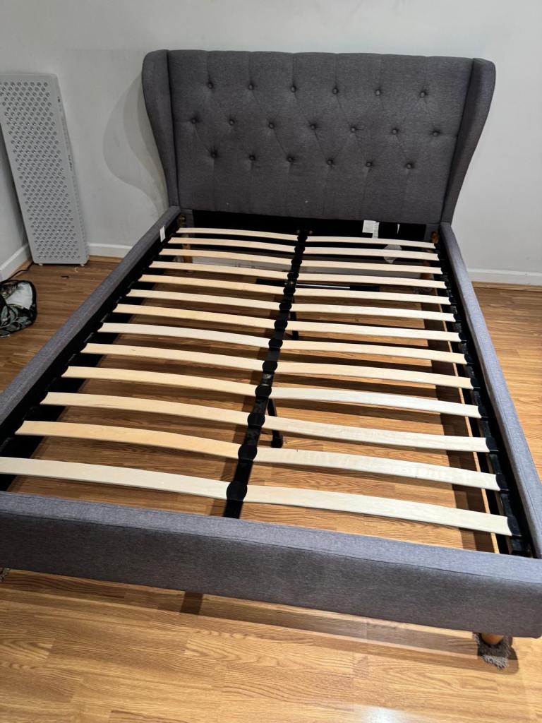 Grey double bed frame Argos