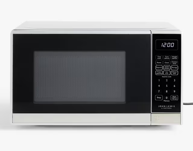 John Lewis (Overstock Item) JLSMWO08 Microwave, Silver 800w Still in Box, Tested and working