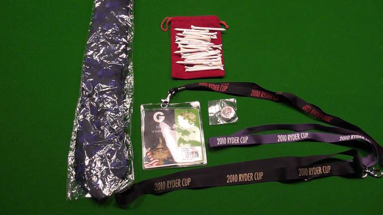 Golf Job Lot Ryder Cup Bag of tees lanyards Tie Badge Pass Brand New £12 the lot Downend BS16