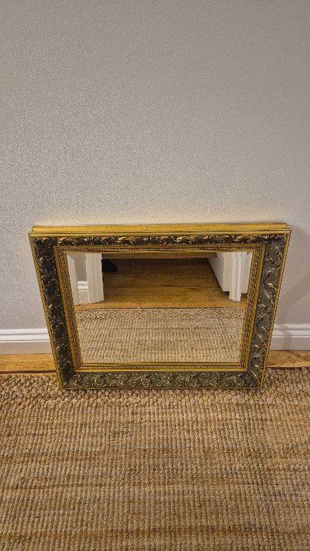 Ornate Gold and black Framed Mirror – Good Condition