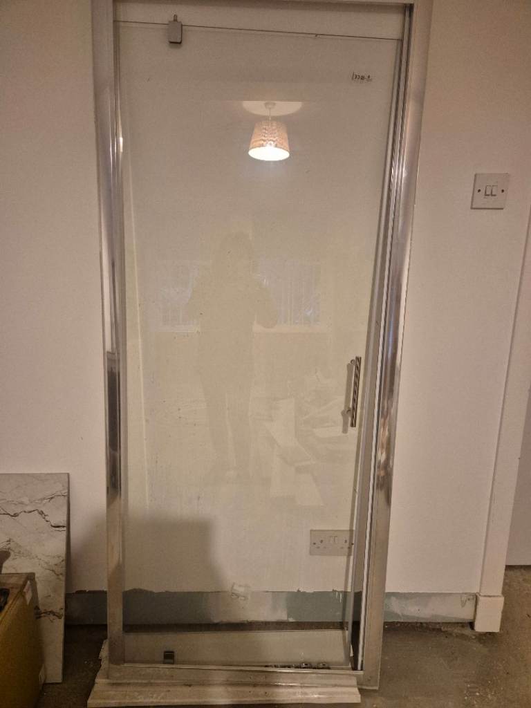FREE Glass shower door and chrome frame