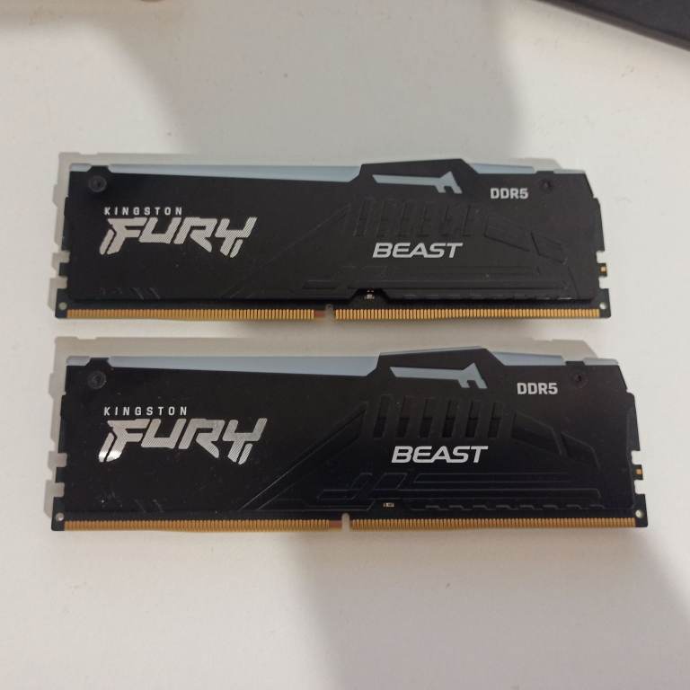 image for 16 Gb (2x8Gb) DDR 5 6000 Mhz CL40 RGB ram Kingston Fury Beast for Intel XMP systems desktop PC