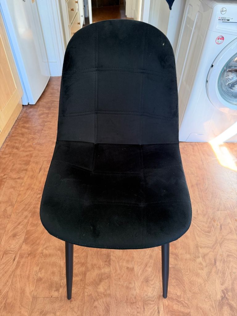 4no Black Velvet Chairs