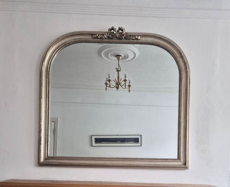 John Lewis Overmantel Bow Mirror – Gold – 95 x 106cm