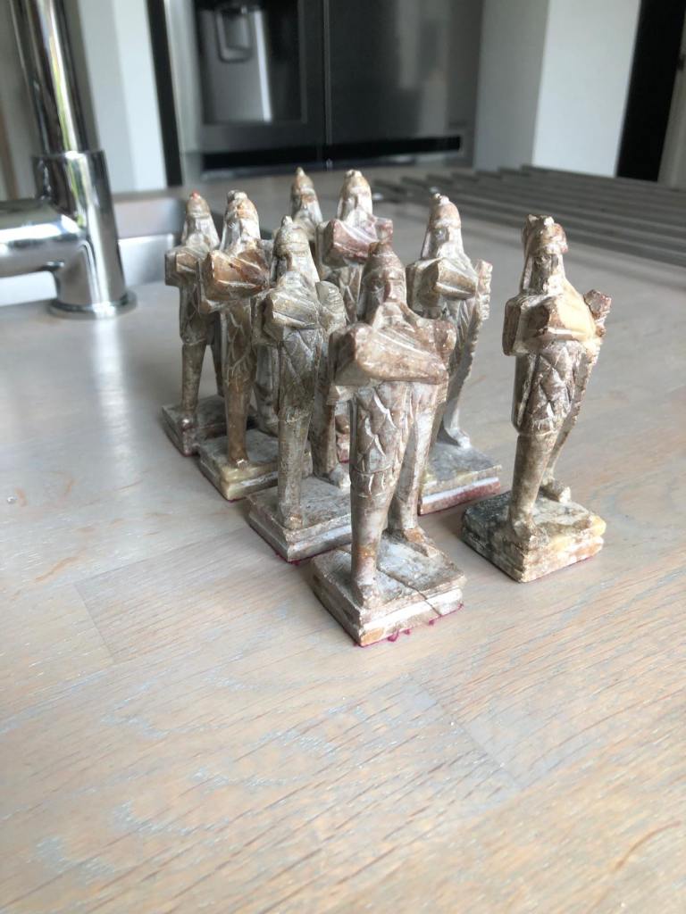 Vintage Korean soap stone chess set